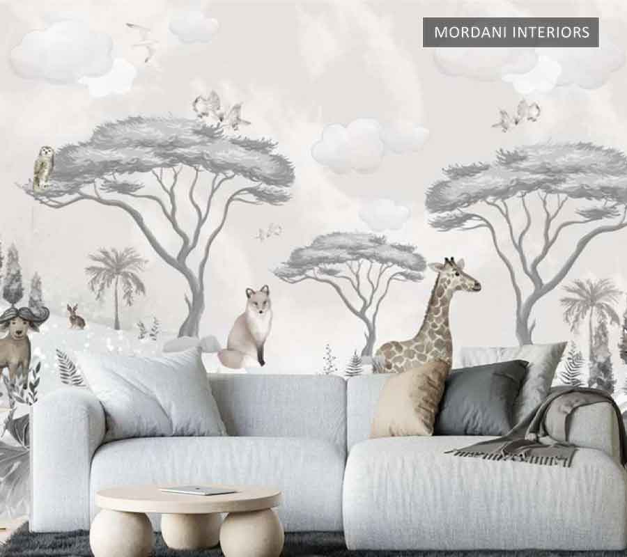 FOX & GIRAFFE TROPICAL WALL MURALS _ I